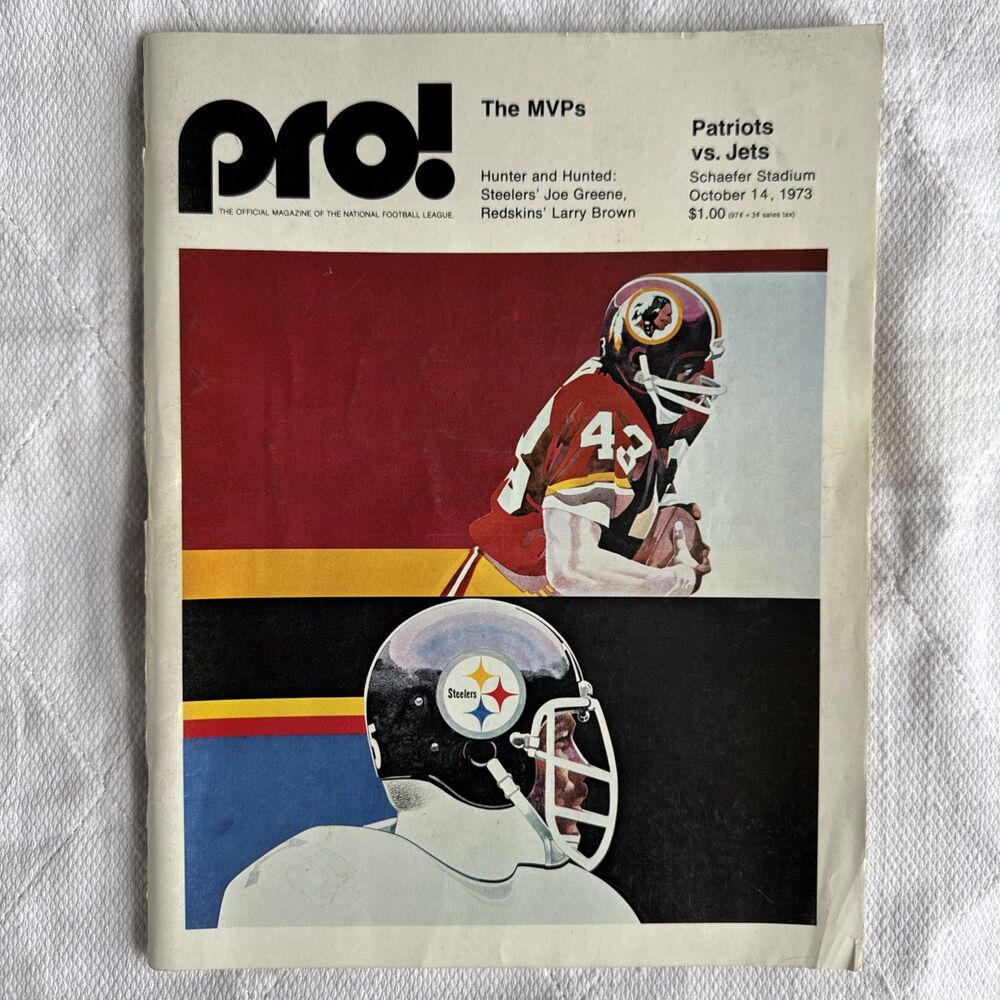 1973 PRO FOOTBALL NFL GAMEDAY MAGAZINE New England Patriots vs NJ Jets Vintage